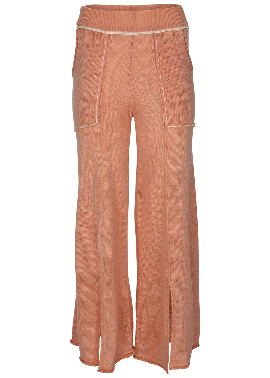 Contrast Stitch Wide Leg - Dusty Rose