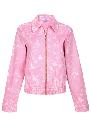 Acid Wash Bomber - Pink Acid Wash - thumbnail-4