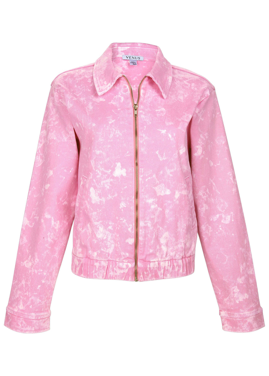 Acid Wash Bomber - Pink Acid Wash
