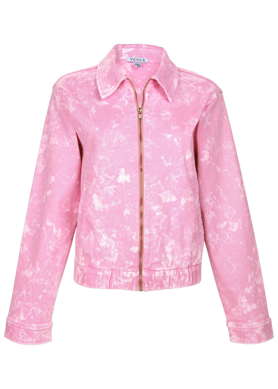 Acid Wash Bomber - Pink Acid Wash