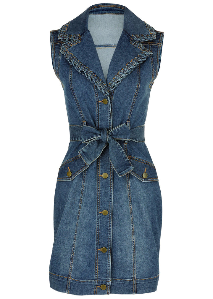 venus denim dress Zip-Front | Dark Wash This is date night denim at its best VENUS | Dresses | Nwot