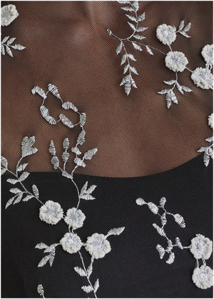 Embroidered Floral Maxi - Jet Black - thumbnail-3