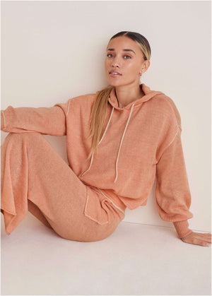 Contrast Stitch Wide Leg - Dusty Rose - thumbnail-1