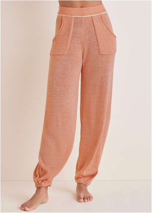 Contrast Stitch Jogger - Dusty Rose - thumbnail-2
