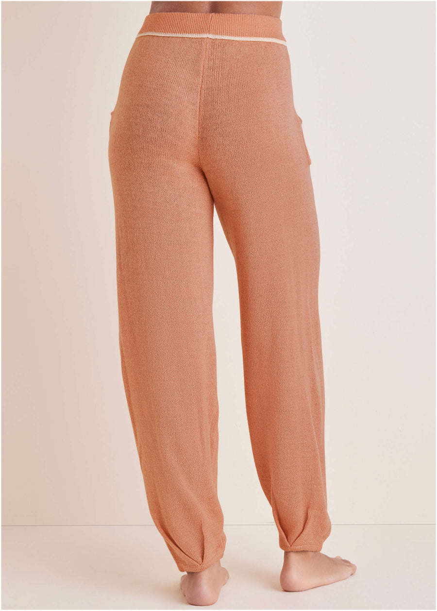 Contrast Stitch Jogger - Dusty Rose