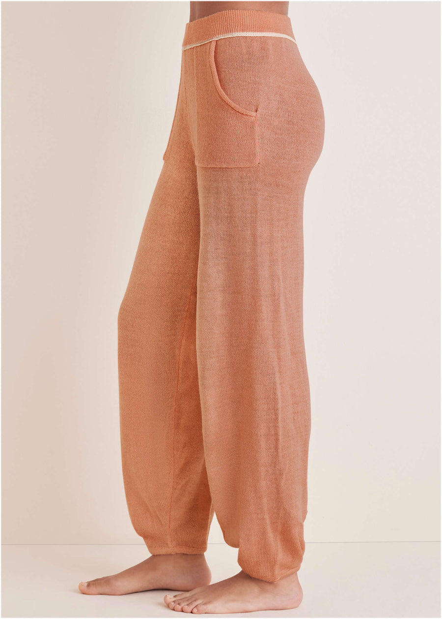 Contrast Stitch Jogger - Dusty Rose