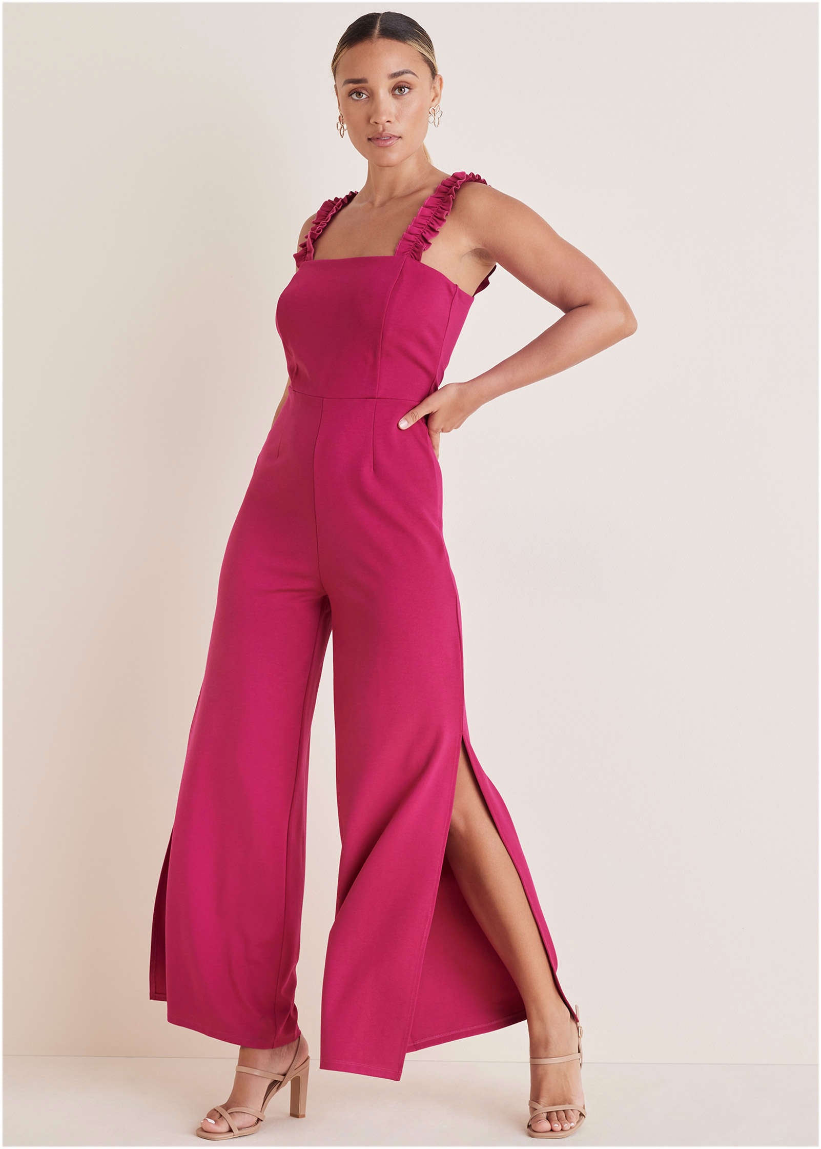 Relaxed V-Neck Jumpsuit - Heather Grey – VENUS