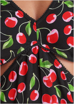 Cut-Out Waist Blouse - Very Cherry - thumbnail-6