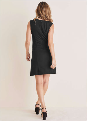 Double Slit Ponte Mini - Jet Black - thumbnail-3