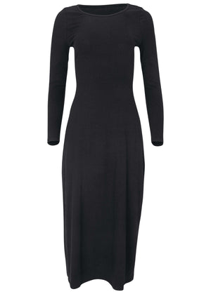 Open Back Maxi Dress - Jet Black - thumbnail-5