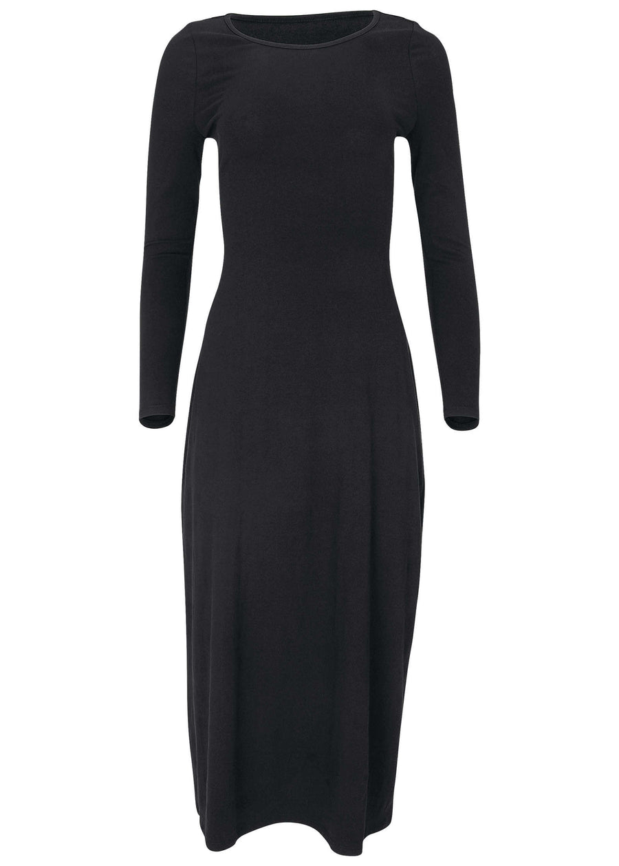 Open Back Maxi Dress - Jet Black