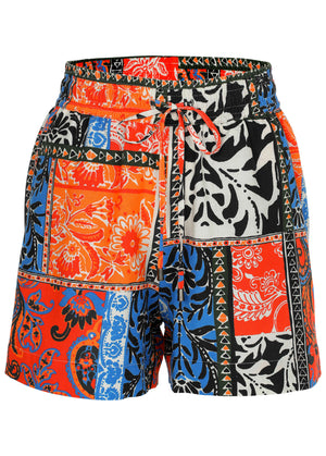 Linen Easy Shorts - Tamarini Garden Tile - thumbnail-6