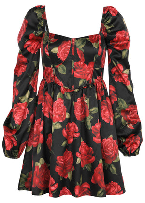 Corset Mini Dress - Antique Roses - thumbnail-4