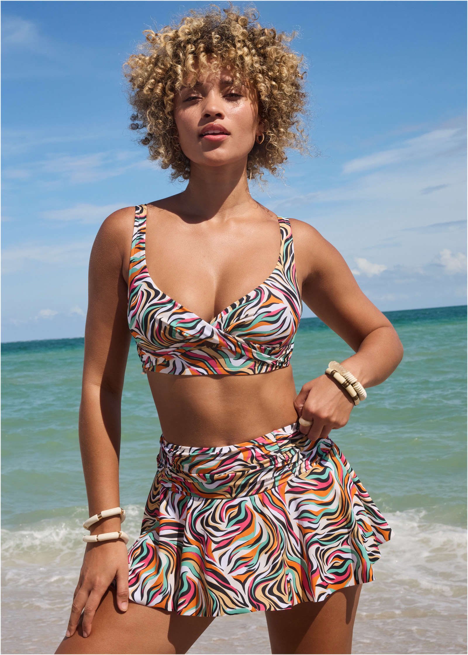 Rio Swim Skirt - Earth Swirls – VENUS