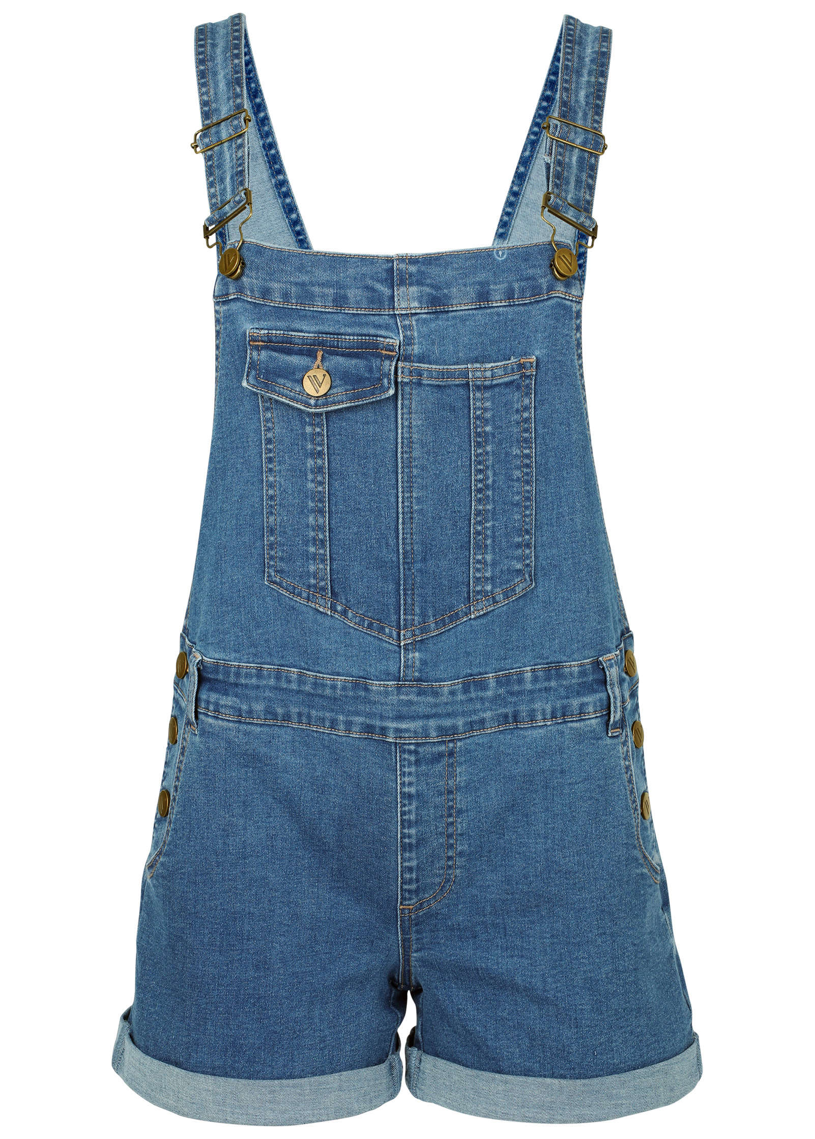 V-Back Denim Overalls - Medium Wash – VENUS