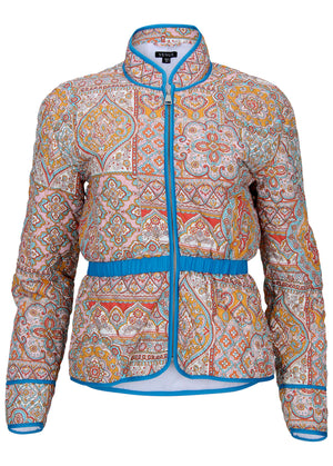Quilted Full Zip Jacket - Medallion Golden Patchwork - thumbnail-5
