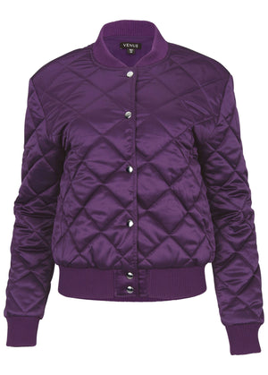 Quilted Bomber - Purple - thumbnail-5
