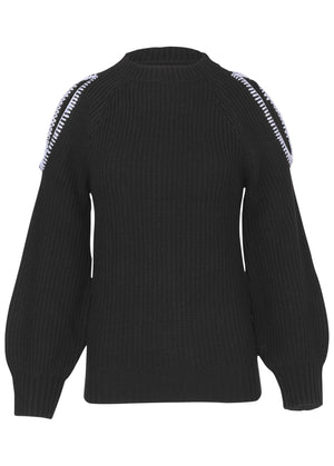 Cold Shoulder Sweater - Jet Black - thumbnail-6