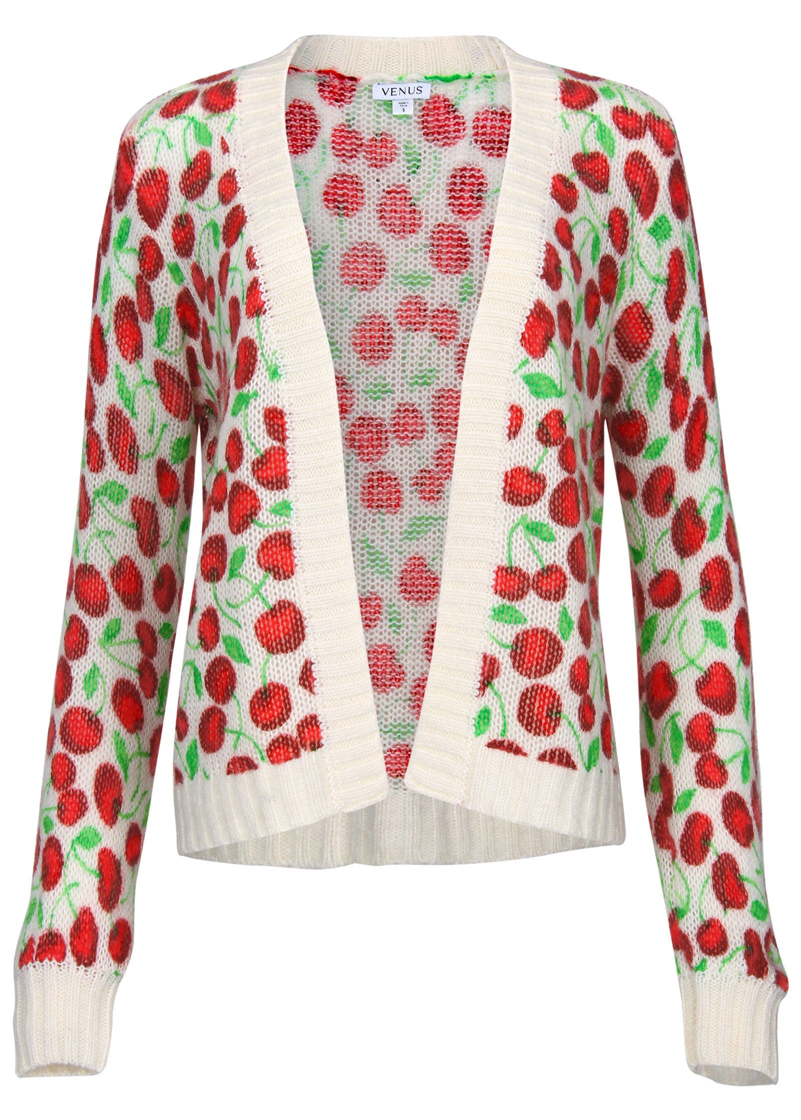 Cherry Print Cardigan - Wild Cherries All Over – Venus Fashion