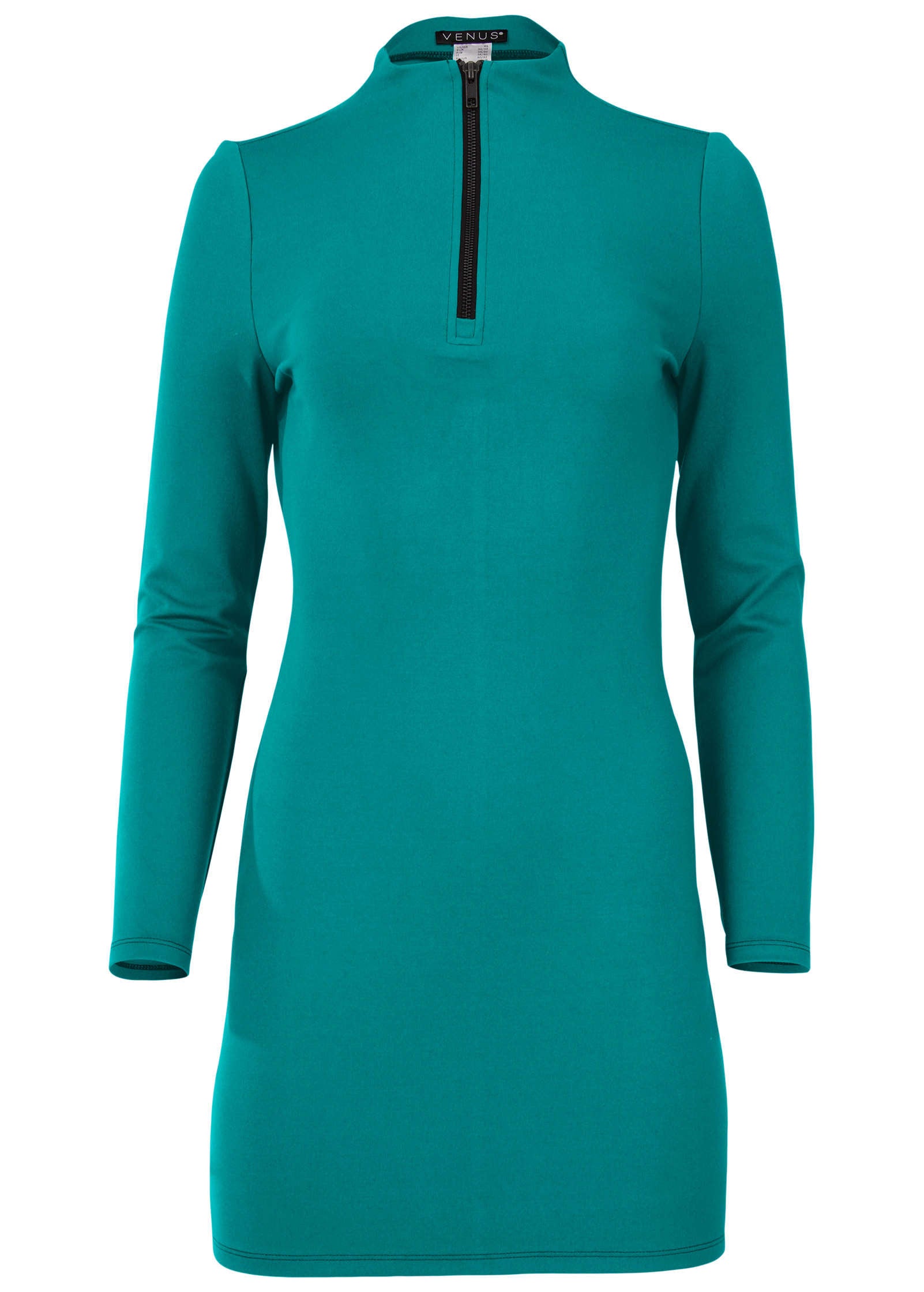 Ponte Zip Front Mini Dress - Tropical Green – VENUS