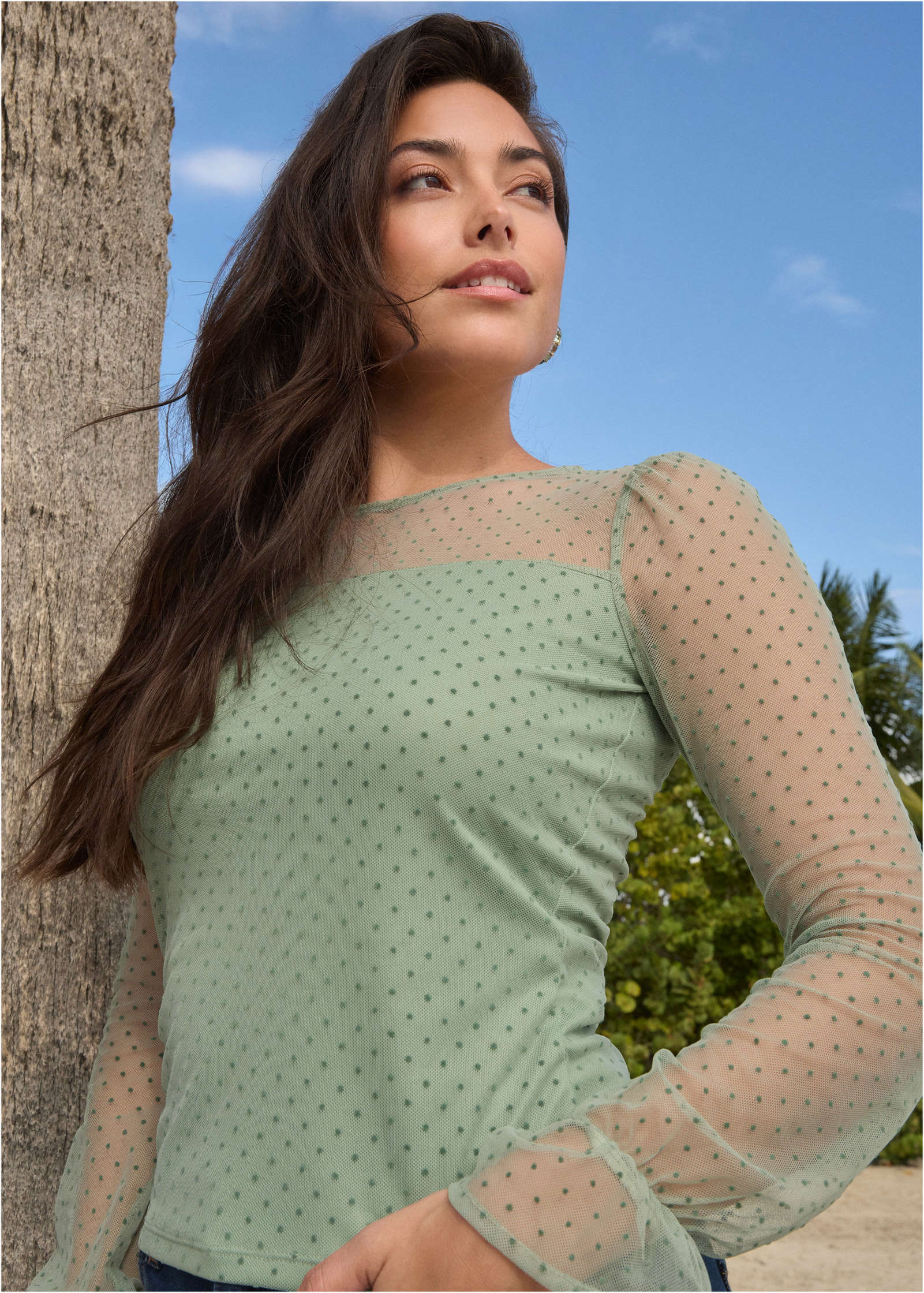 Dot Mesh Top - Iceberg Green – VENUS