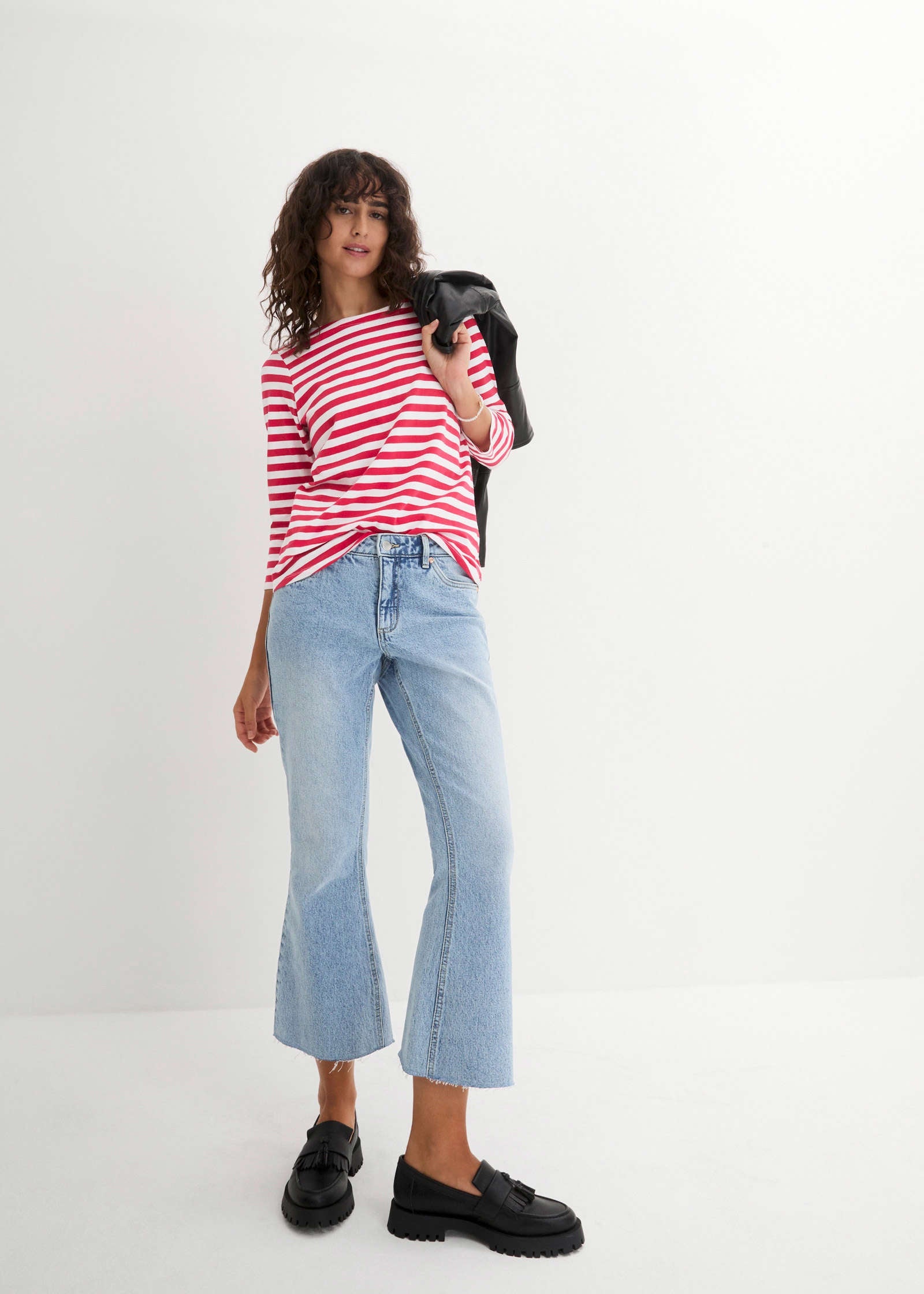 N.HOOLYWOOD stripe boatneck navyblack 38 Top - | ⁄ KAPITAL UNDONE