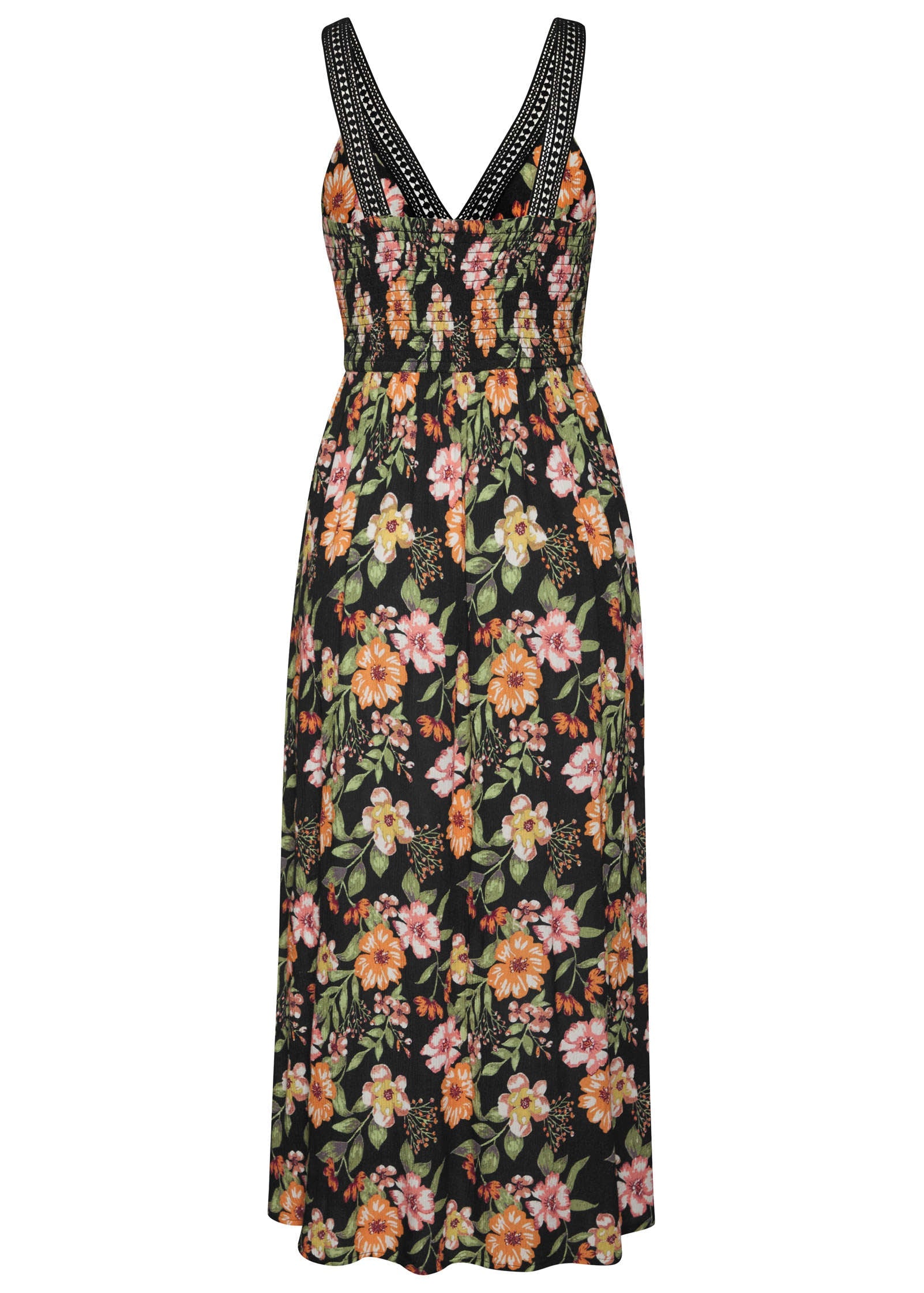 Crochet Printed Maxi Dress
