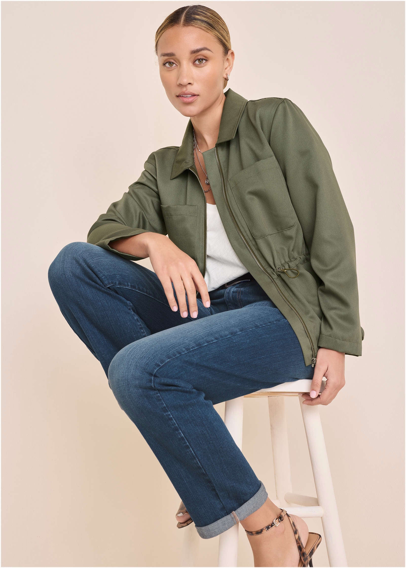 Twill Utility Jacket - Olive