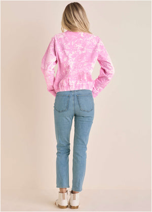 Acid Wash Bomber - Pink Acid Wash - thumbnail-3
