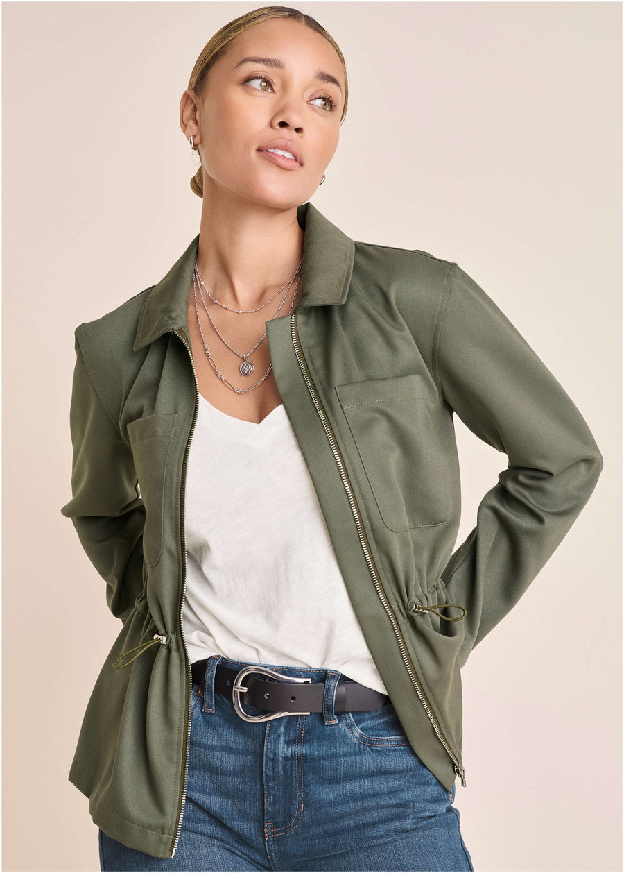 Twill Utility Jacket - Olive