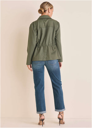 Twill Utility Jacket - Olive - thumbnail-4