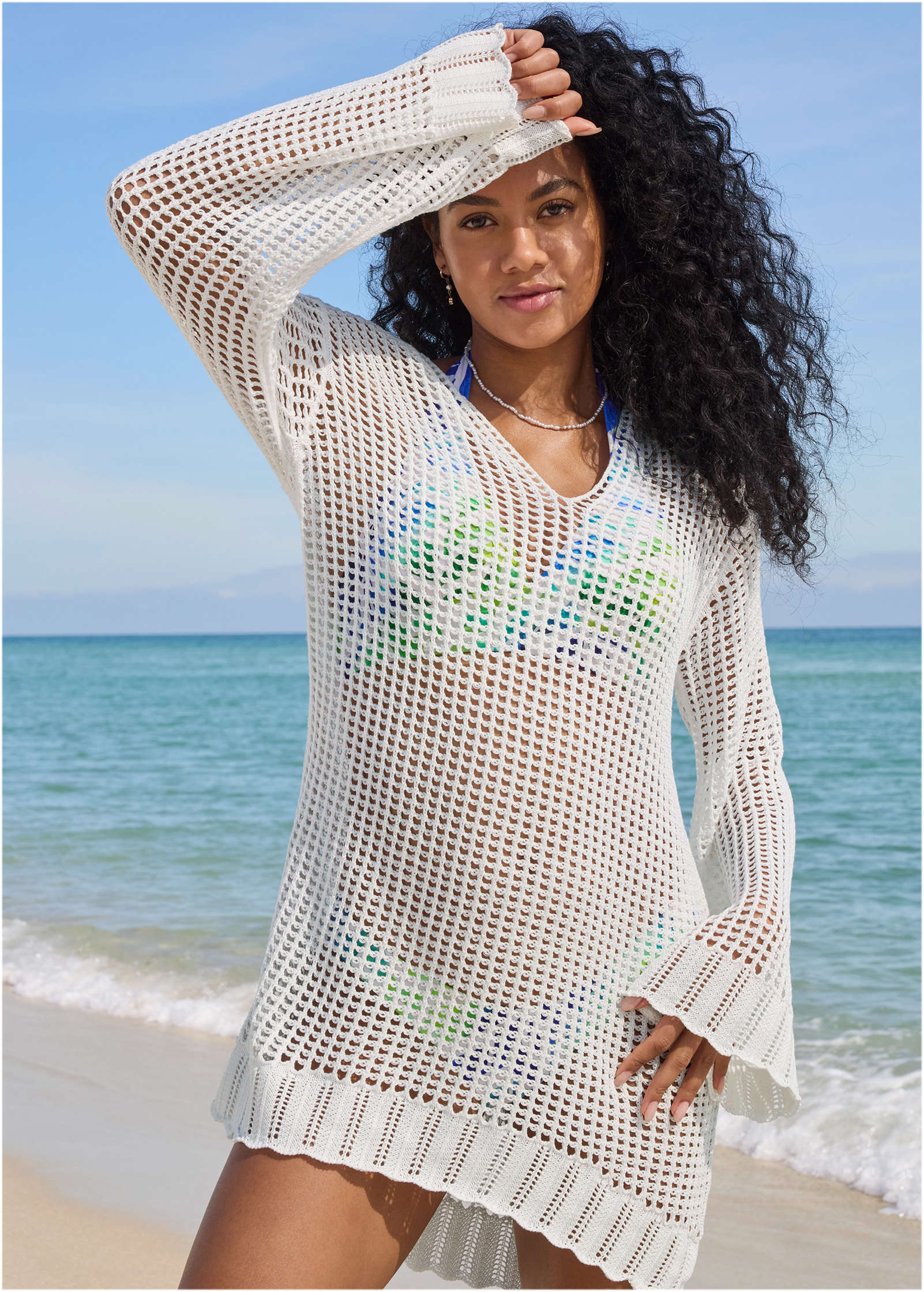 Crochet Cover-Up Dress - White