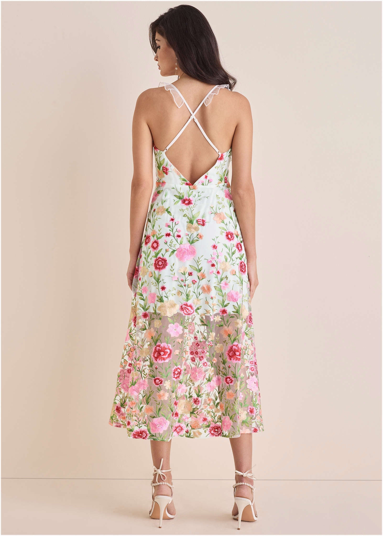 Sheer Embroidered Maxi - White Multi – VENUS