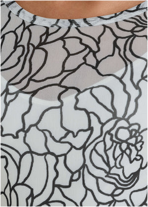 Long Sleeve Mesh Mini - Linear Rose - thumbnail-4