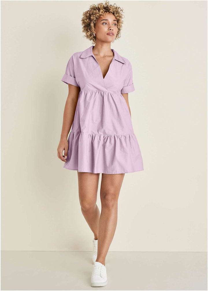 tiered dress cotton VENUS Poplin | Lilac Soleil Halter Neck Maxi Style Steal Easy Care Top 35 friendly and stylish Color:Beige Sequined Crochet