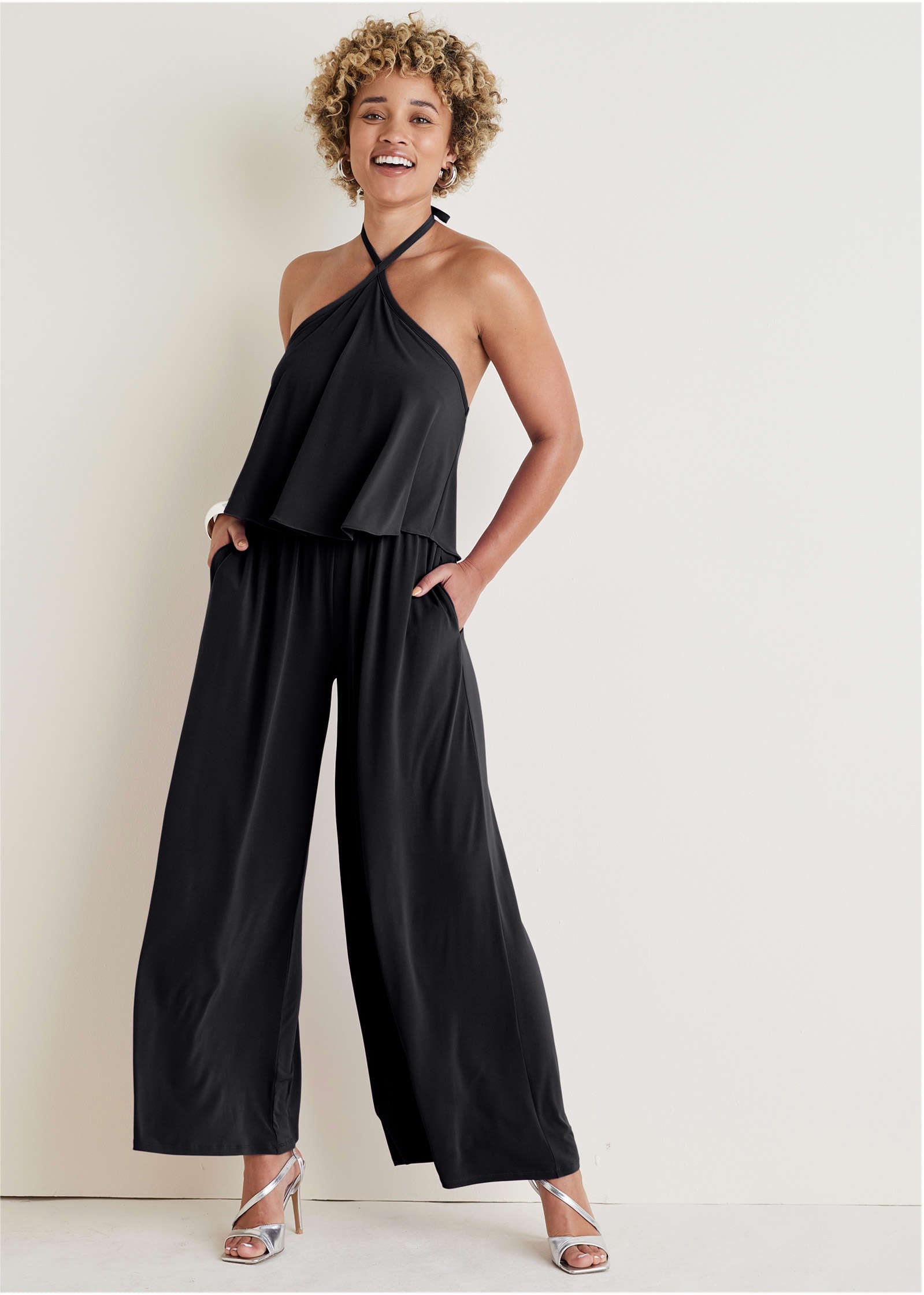 Cross Neck Jumpsuit - Jet Black – VENUS