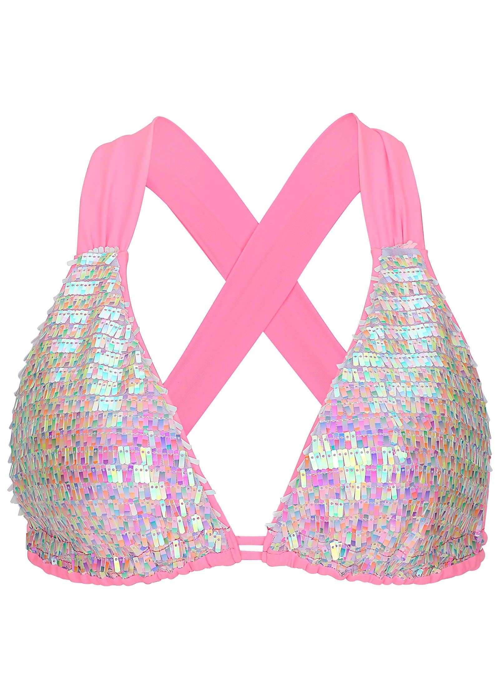 Getaway Glitz Bikini Top - Pink Multi – VENUS
