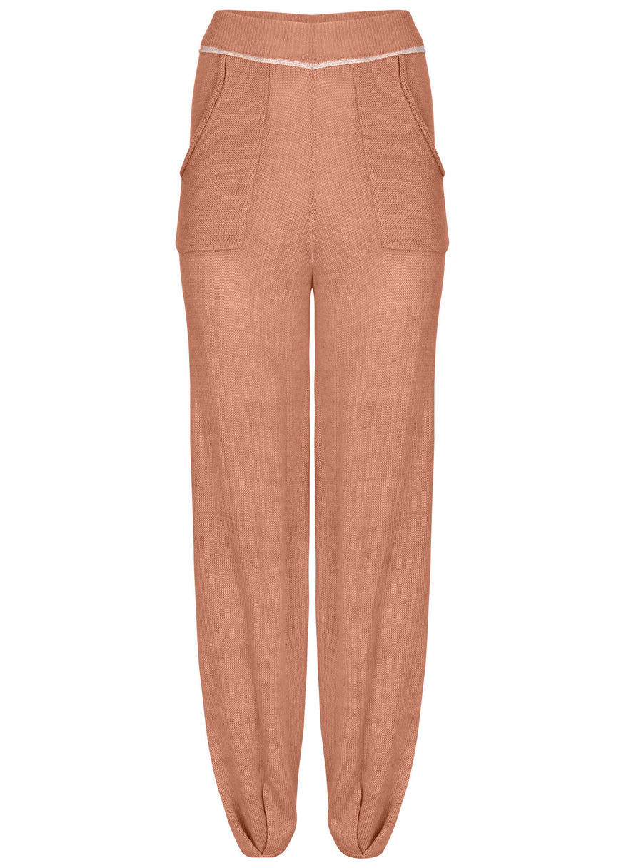 Contrast Stitch Jogger - Dusty Rose