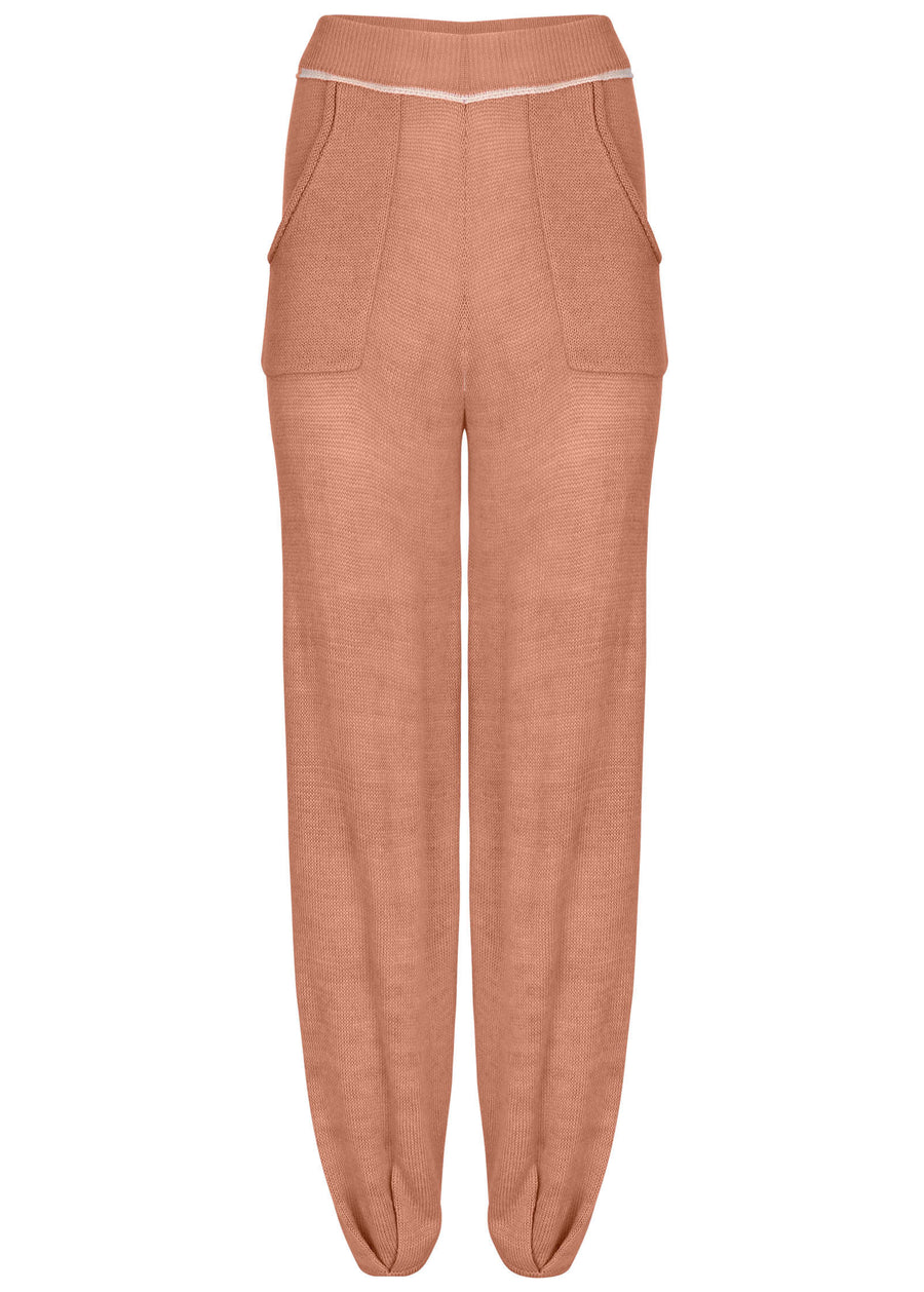 Contrast Stitch Jogger - Dusty Rose