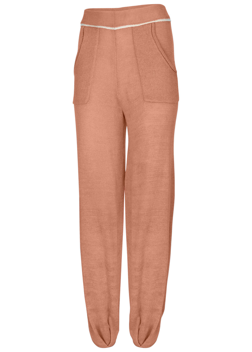 Contrast Stitch Jogger - Dusty Rose