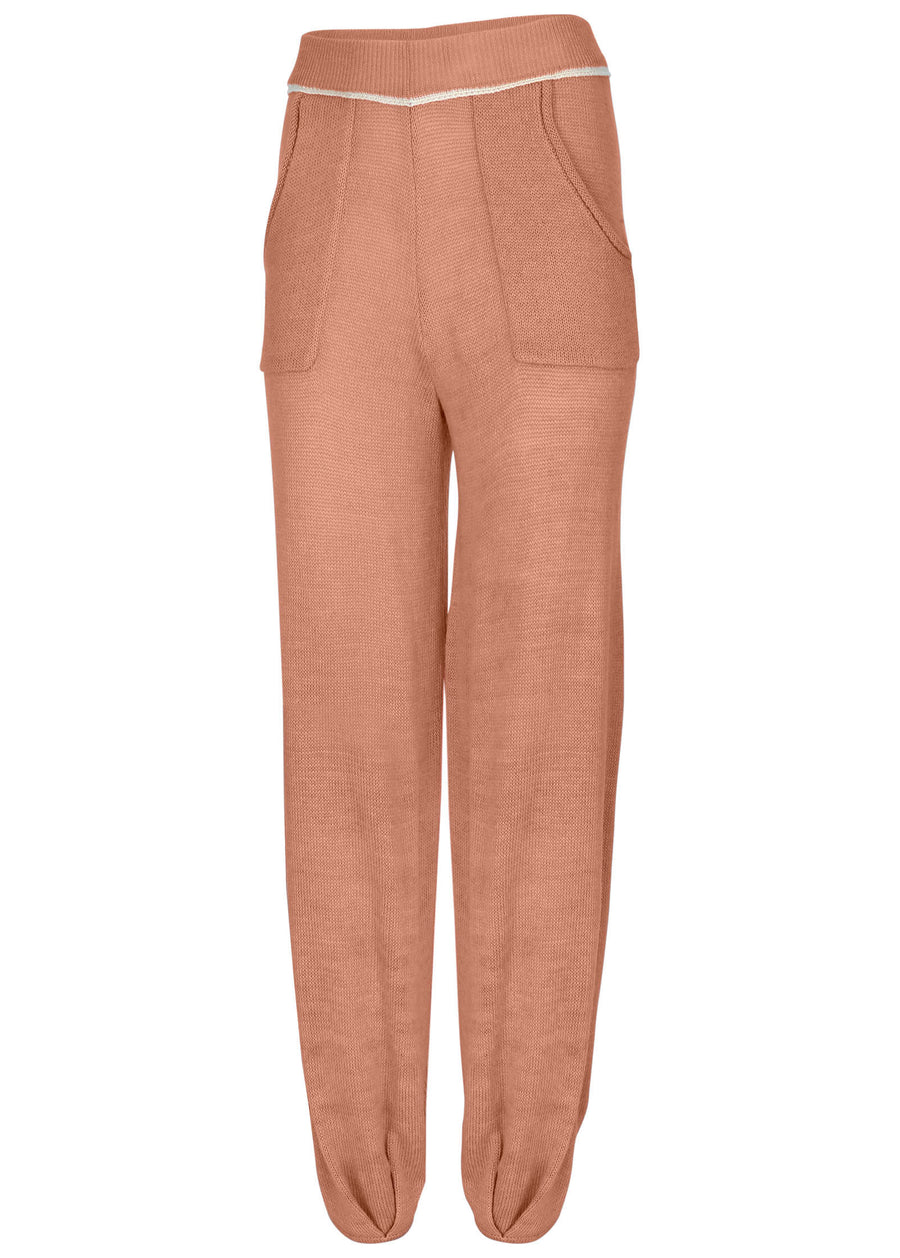 Contrast Stitch Jogger - Dusty Rose