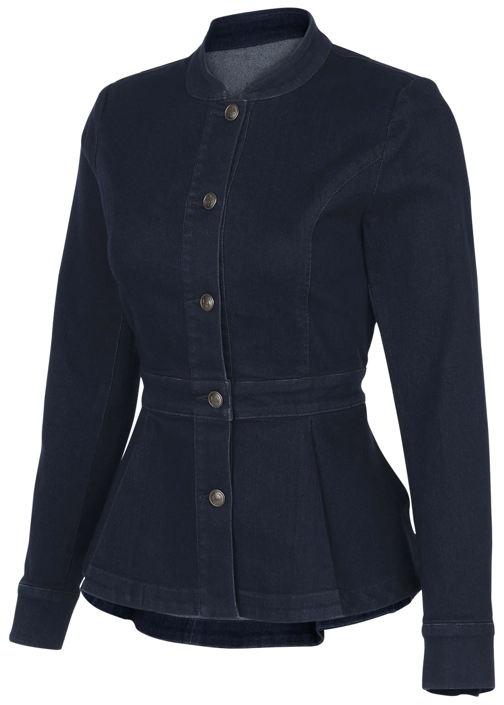 Denim Peplum Blazer - Dark Rinse Wash – VENUS