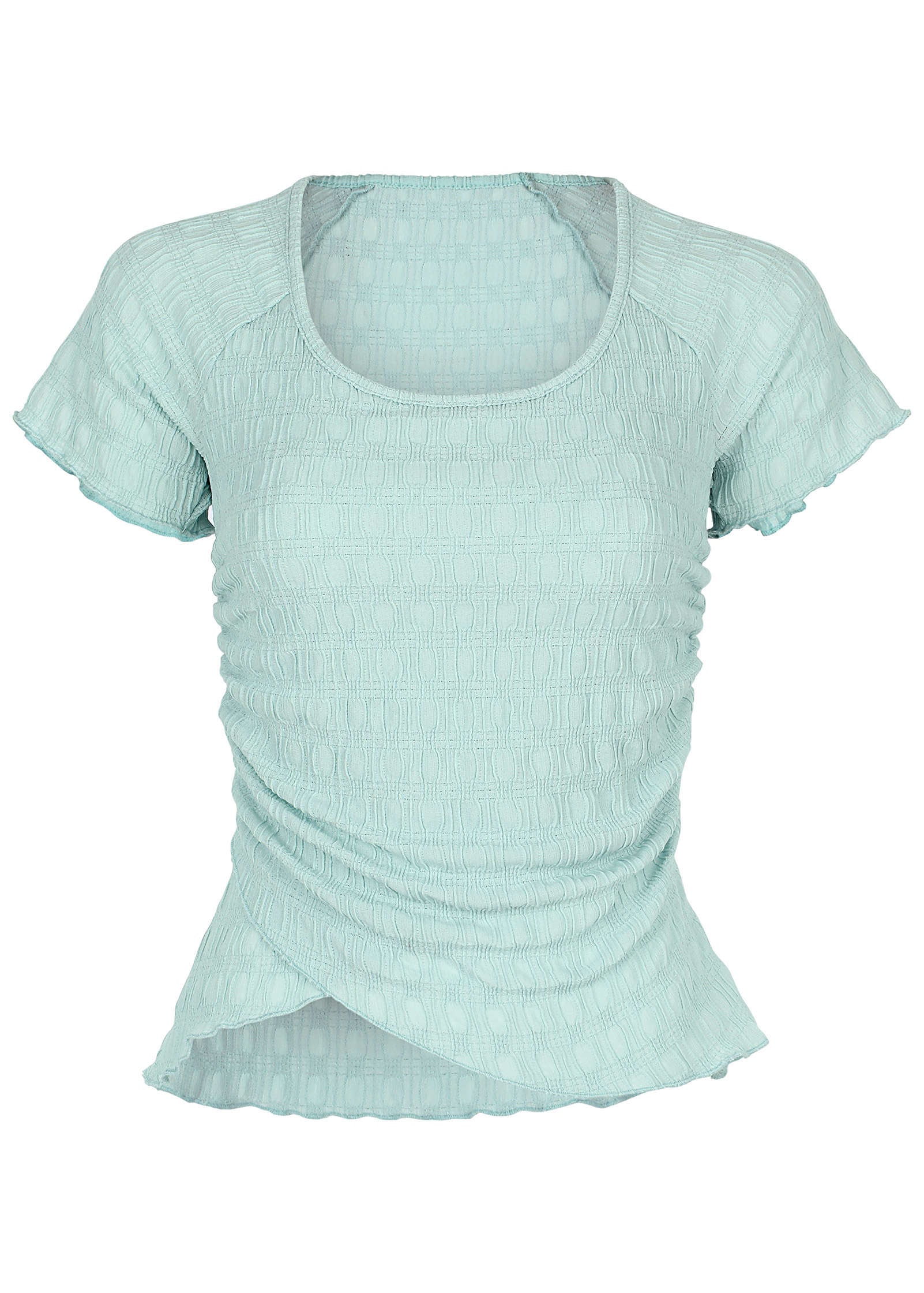 Bubbly Knit Wrap Top - Dusty Mint – Venus Fashion