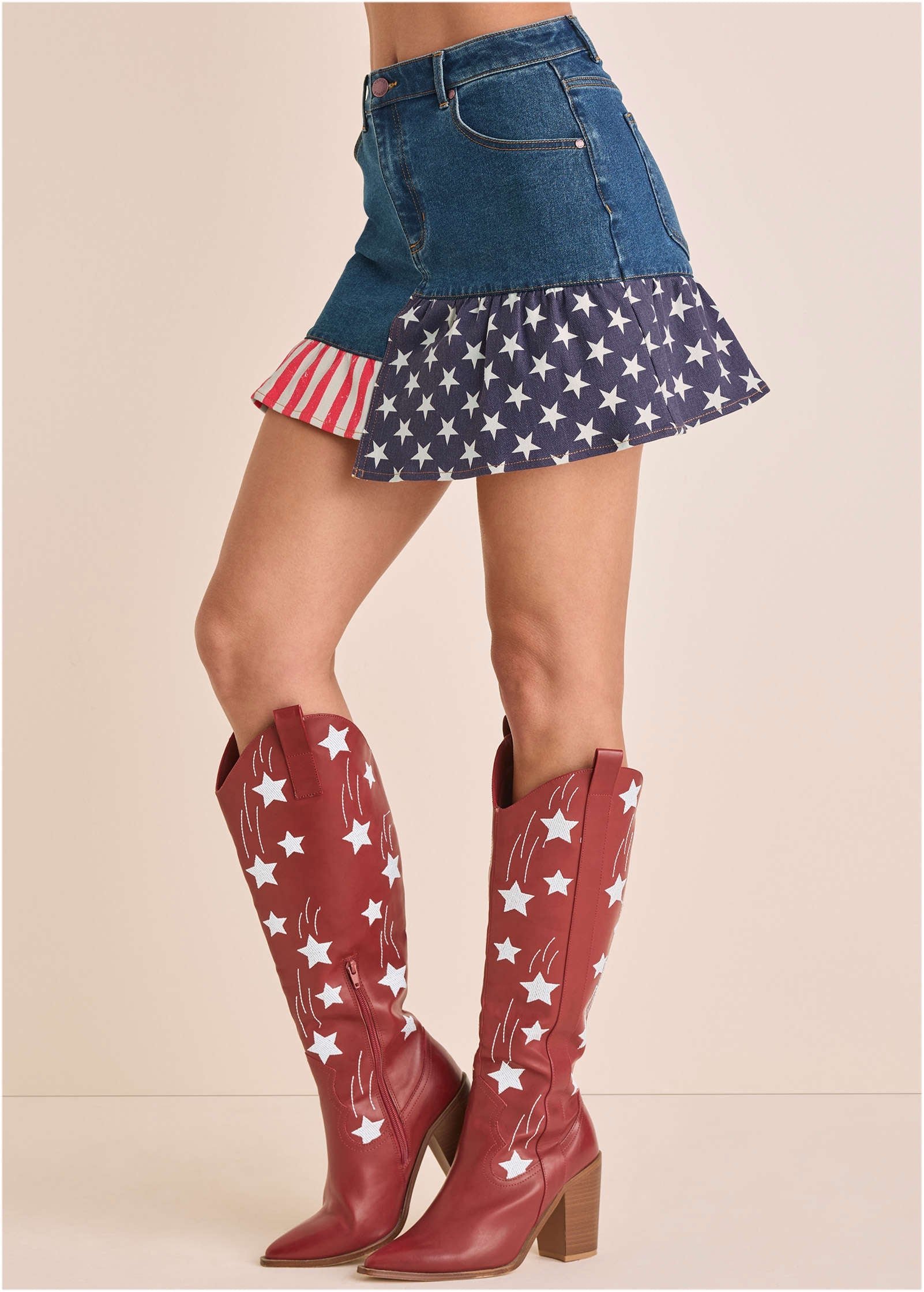 All American Denim Skirt - Medium Wash – Venus Fashion