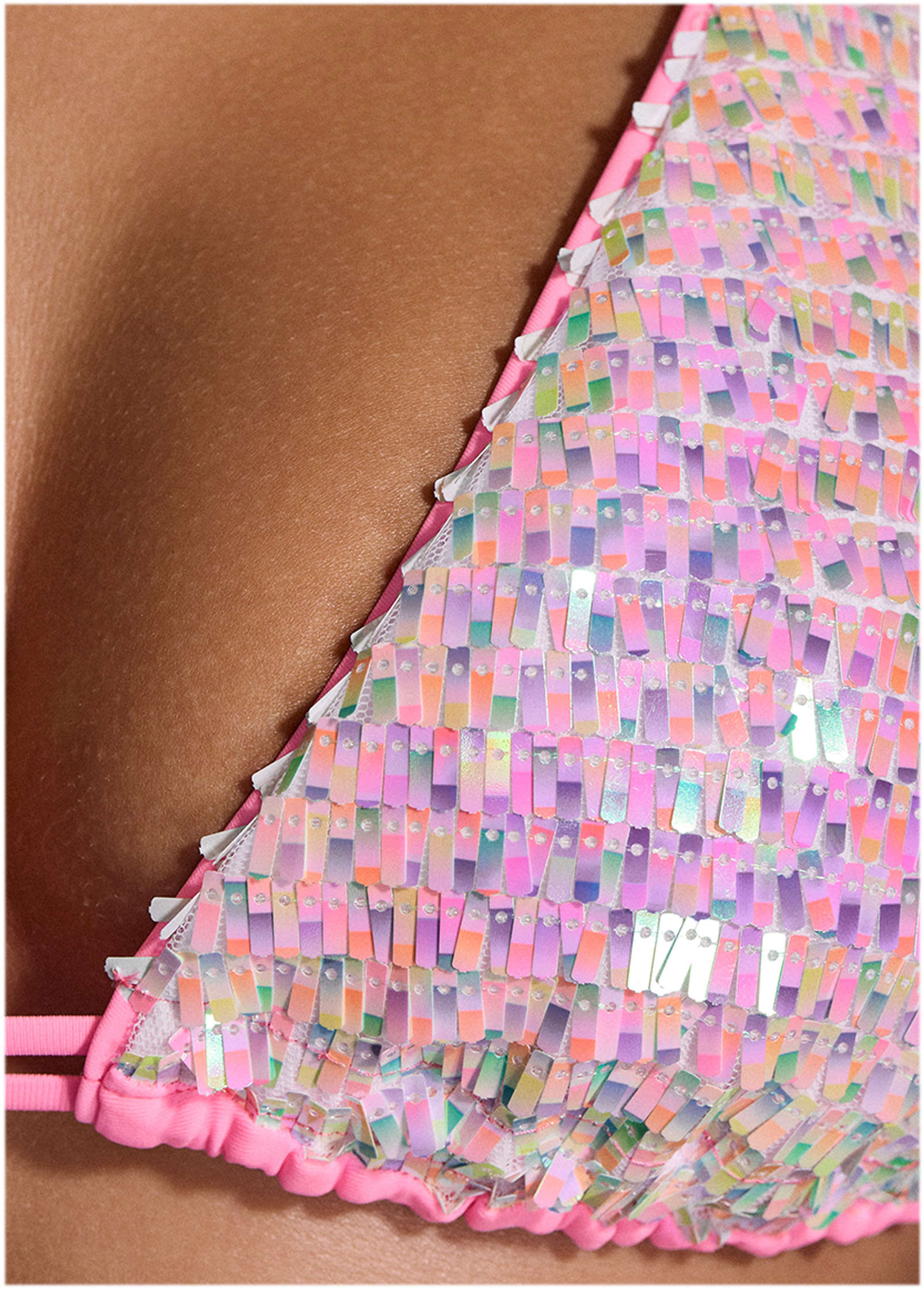 Getaway Glitz Bikini Top - Pink Multi – VENUS