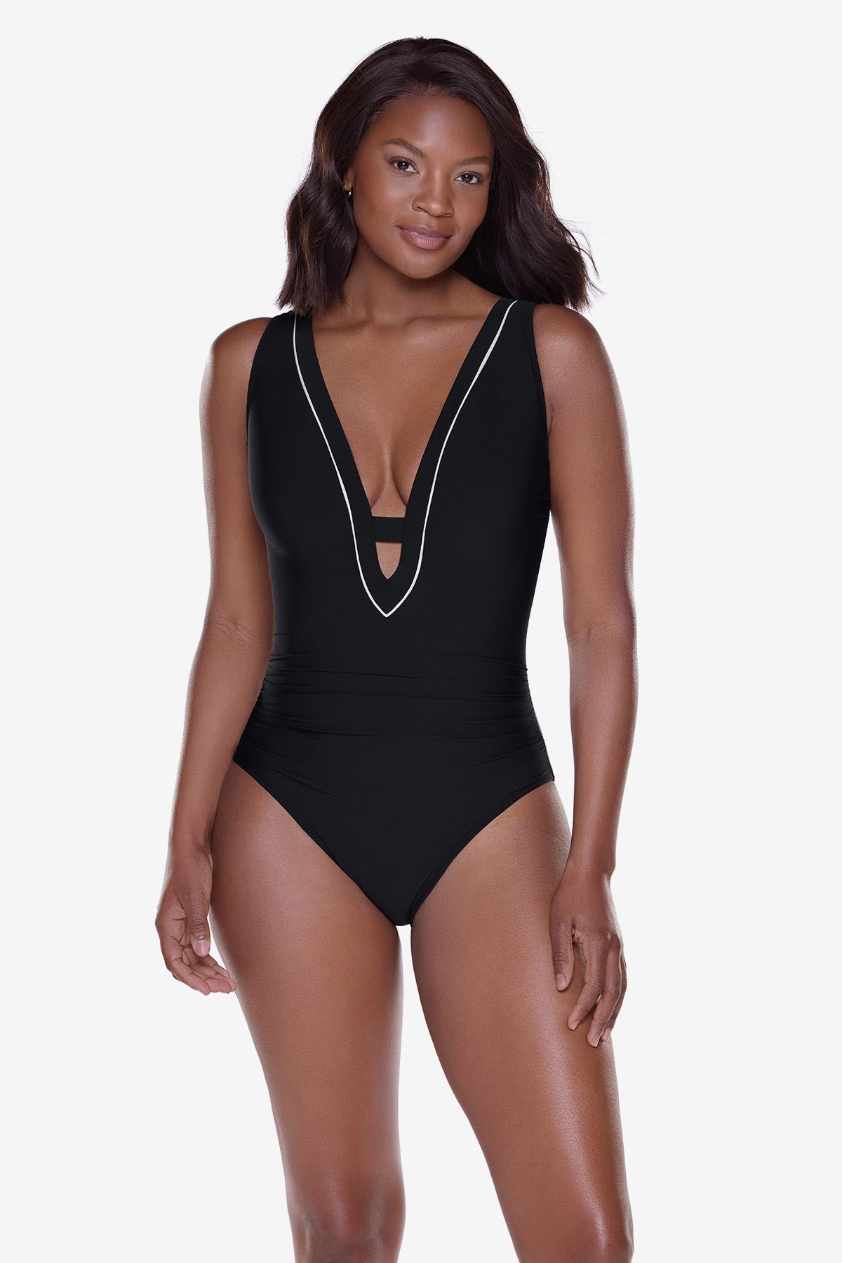Shape Solver Kayla Ruffle Underwire One Piece Black – VENUS