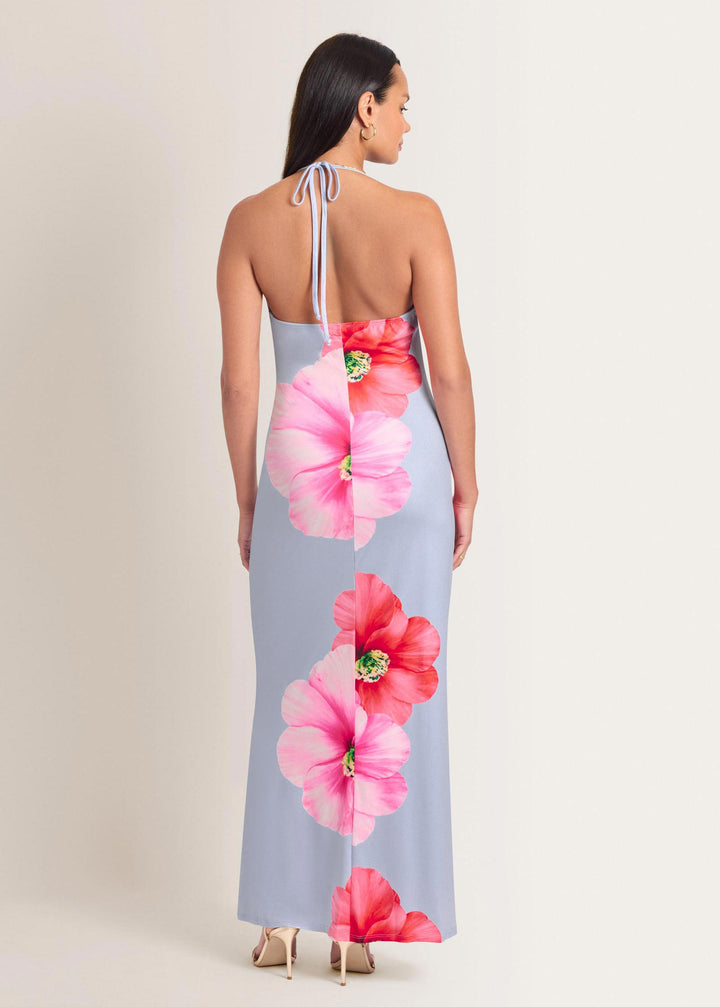 bebe halter maxi dress Women's Cowl Floral LowStock:43596687474739
