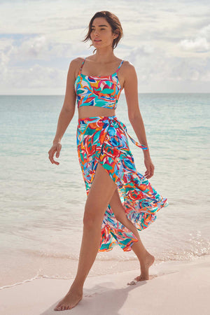 Mimi Flamingo Radiant Floral Cove Wrap Skirt – VENUS