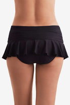 Back of black swim skirt