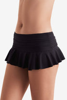 Side of black swim skirt